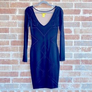 Catherine Malandrino Nude and Black Fitted Dress